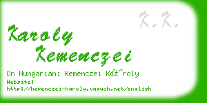 karoly kemenczei business card